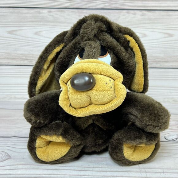 VTG Hound Puppy Dog Plush Brown 8” Stuffed Animal Sad Eyes 70s MTY International - Picture 11 of 12